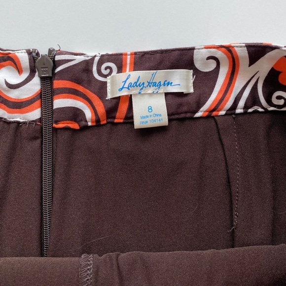 Lady Hagen Asymmetrical Brown Paisley Skirt - Picture 3 of 3